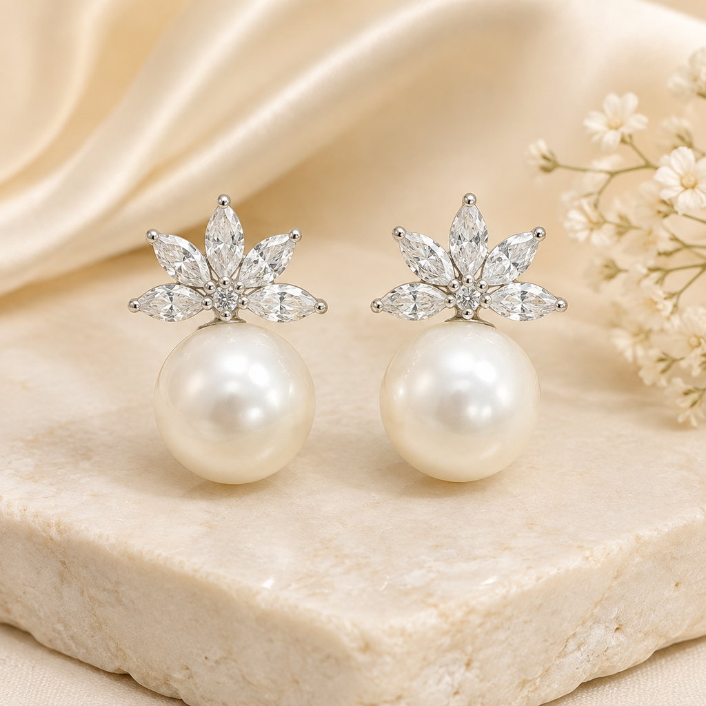 Bloom Pearl Drop Earrings