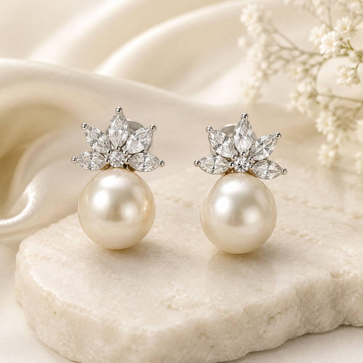Bloom Pearl Drop Earrings