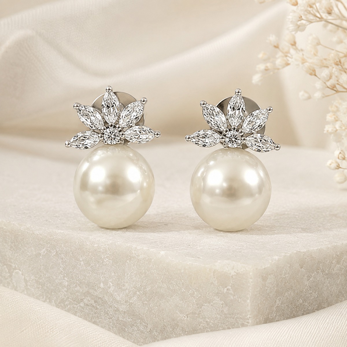 Bloom Pearl Drop Earrings
