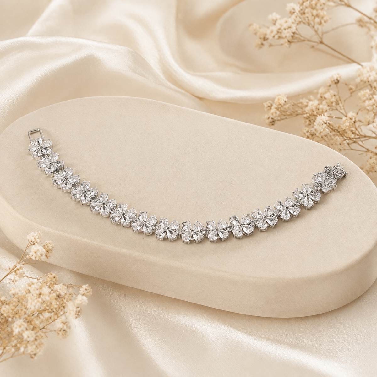 Crystal Blossom Tennis Bracelet