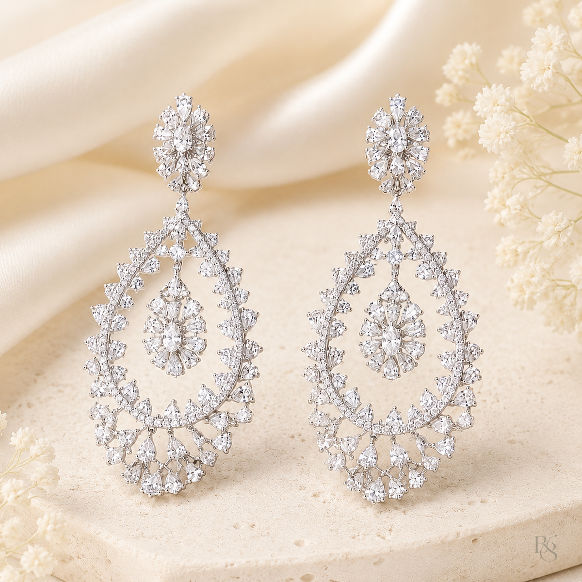 Teardrop Chandelier Earrings product image in Bright & Beryl style